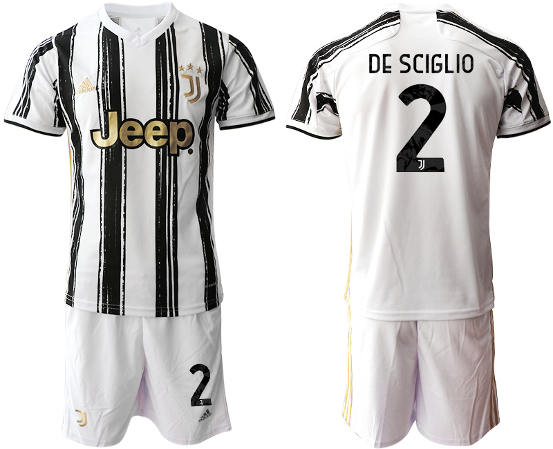 Men 2020-2021 club Juventus home #2 white black Soccer Jerseys